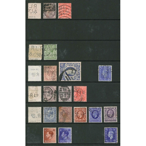 446 - UK Perfins; Letter R, QV to KG6. (c.3,250 items).