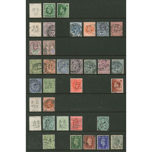 446 - UK Perfins; Letter R, QV to KG6. (c.3,250 items).