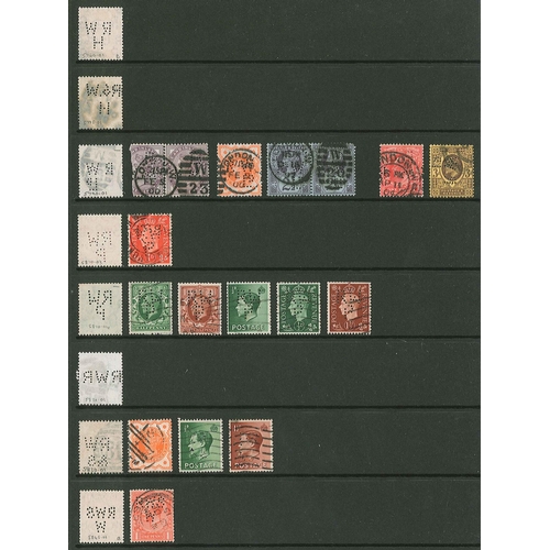 446 - UK Perfins; Letter R, QV to KG6. (c.3,250 items).