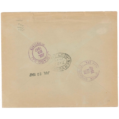 1800 - Sweden; 1947 registered cover Malmö to USA.