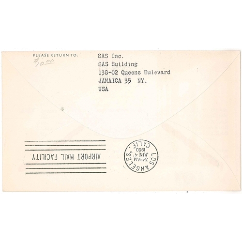 1803 - Sweden; 1960 cover Stockholm to USA with special cancel for first regular jet flight Scandinavia-Los... 