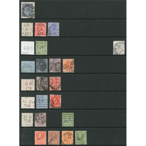 435 - UK Perfins; Letter G, QV to KG6, with duplicated 