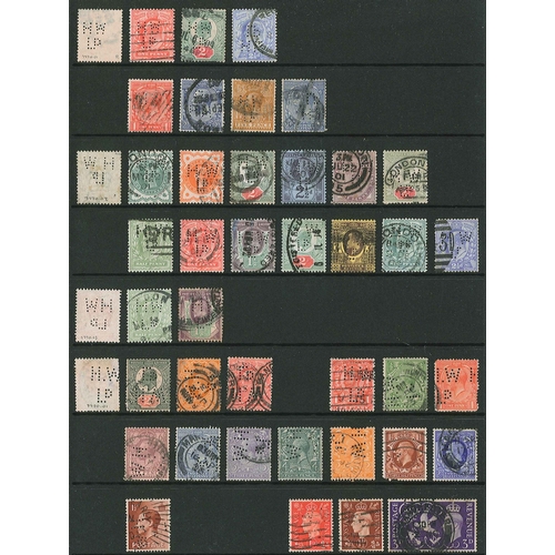 436 - UK Perfins; Letter H, QV to KG6, in two volumes. (c.5,750 items).