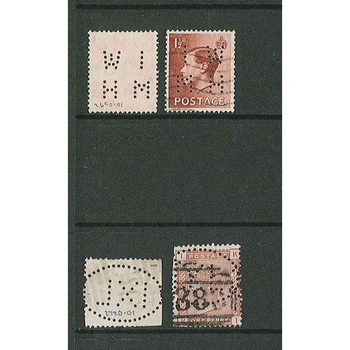 437 - UK Perfins; Letter I, QV to KG6. (c.1,200 items).