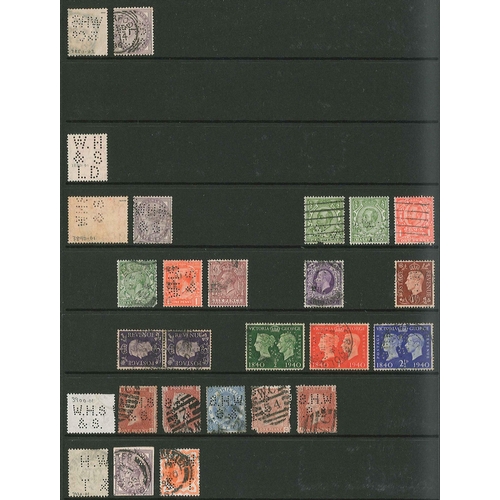 451 - UK Perfins; Letter W, QV to KG6. (c.4,000 items).