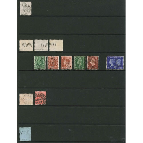 451 - UK Perfins; Letter W, QV to KG6. (c.4,000 items).