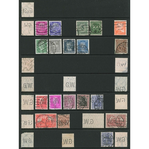 89 - Perfins; Germany; collection in three binders, following the general pattern of being mainly all-dif... 