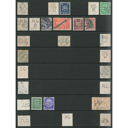 89 - Perfins; Germany; collection in three binders, following the general pattern of being mainly all-dif... 