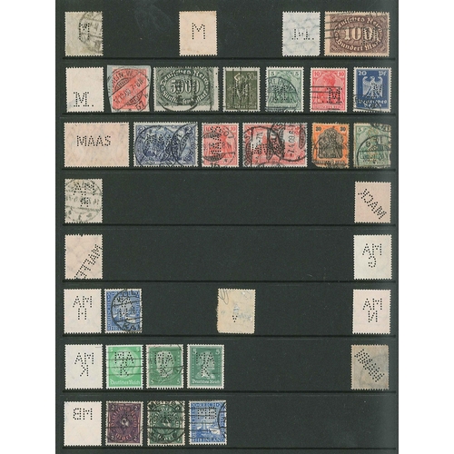 89 - Perfins; Germany; collection in three binders, following the general pattern of being mainly all-dif... 