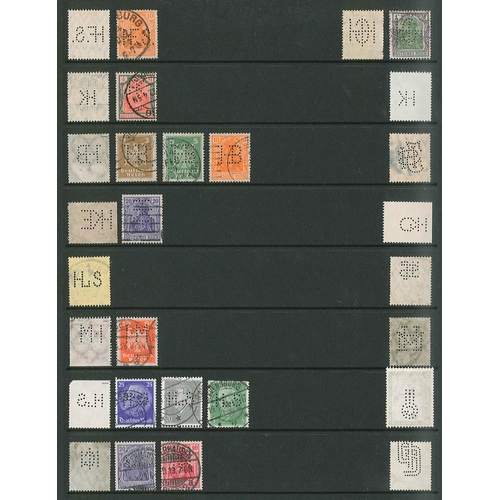 89 - Perfins; Germany; collection in three binders, following the general pattern of being mainly all-dif... 