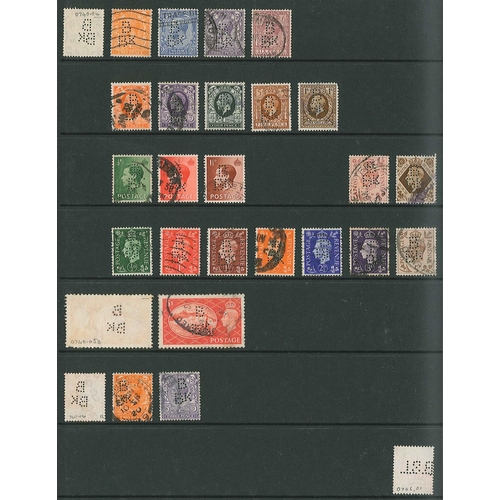 430 - UK Perfins; Letter B, QV to KG6, in two volumes, inc. duplicated 