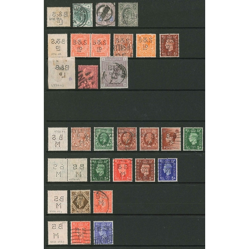 430 - UK Perfins; Letter B, QV to KG6, in two volumes, inc. duplicated 