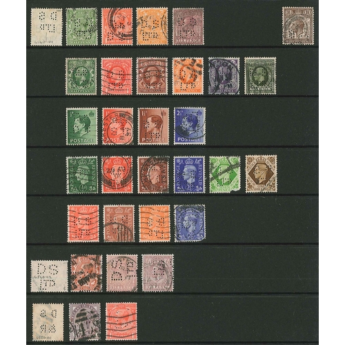 432 - UK Perfins; Letter D, QV to KG6. (c.3,600 items)