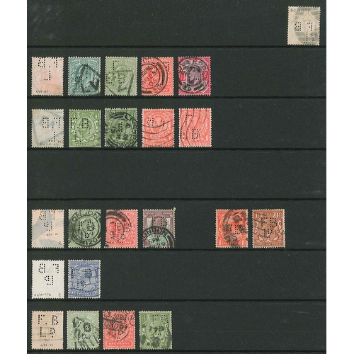 434 - UK Perfins; Letter F, QV to KG6, in broken binder. (c.2,000 items)