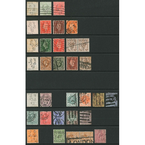 434 - UK Perfins; Letter F, QV to KG6, in broken binder. (c.2,000 items)