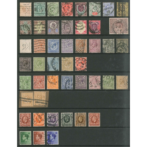 439 - UK Perfins; Letter K, QV to KG6. (c.2,000 items).