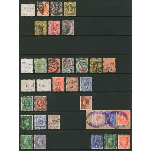 440 - UK Perfins; Letter L, QV to KG6, in two volumes. (c.3,900 items).