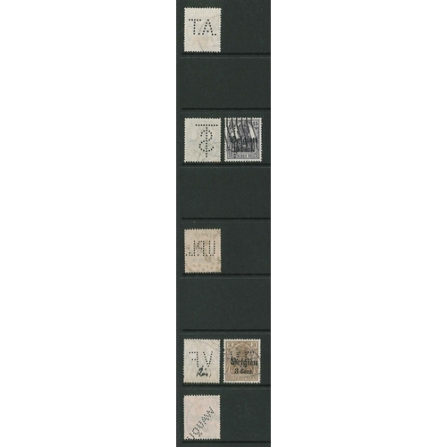 90 - Perfins; German Area; collection in binder of Bavaria (c.640), Saar (c.55), Danzig (21), Occupation ... 