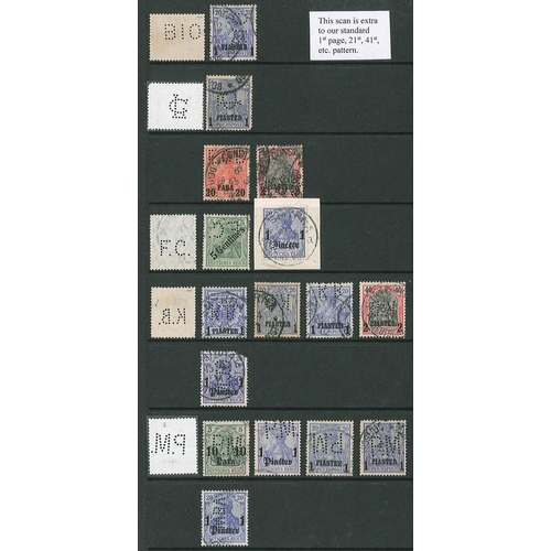 90 - Perfins; German Area; collection in binder of Bavaria (c.640), Saar (c.55), Danzig (21), Occupation ... 