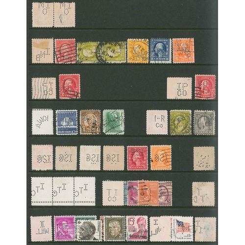 93 - Perfins; U.S.A.; collection in two binders. (c.1,500+)