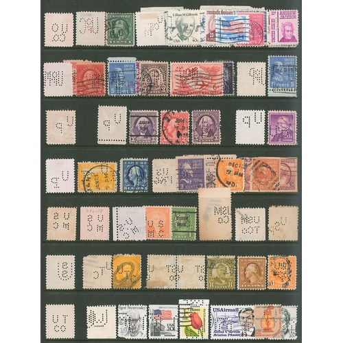 93 - Perfins; U.S.A.; collection in two binders. (c.1,500+)