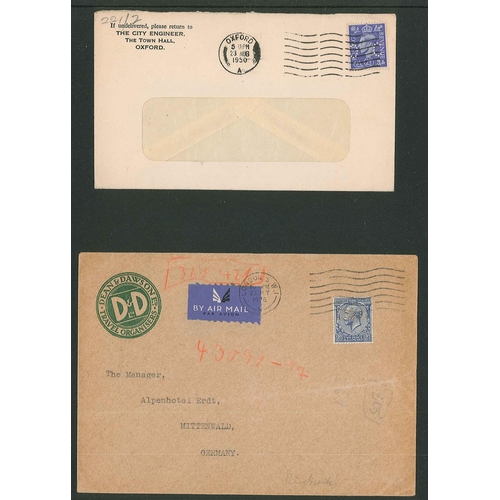 98 - Perfins; Covers; folder of perfins on cover, mainly UK QV to QE, but with some foreign also (c.98). ... 