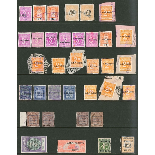 99 - Cinderellas; stockalbum of world (non-UK) revenues, many with perfins or security overprints, and so... 