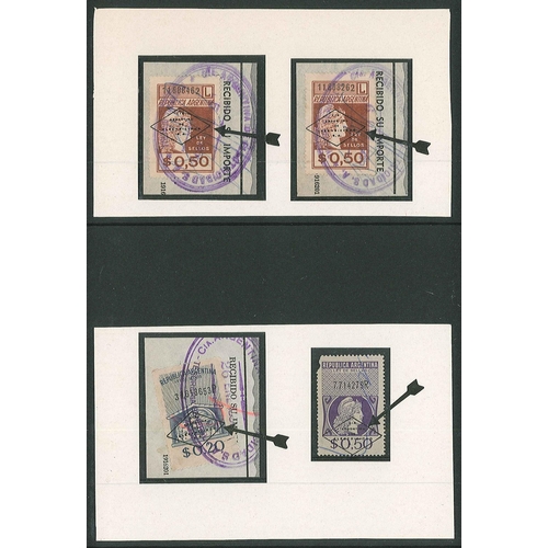 99 - Cinderellas; stockalbum of world (non-UK) revenues, many with perfins or security overprints, and so... 