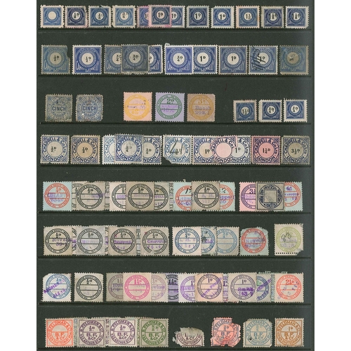 99 - Cinderellas; stockalbum of world (non-UK) revenues, many with perfins or security overprints, and so... 