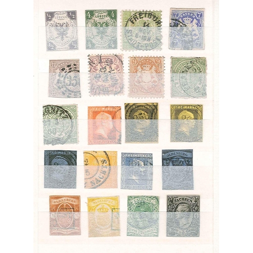 219 - German States; mainly used selection in miniature stockbook, the majority fine (a few with faults), ... 