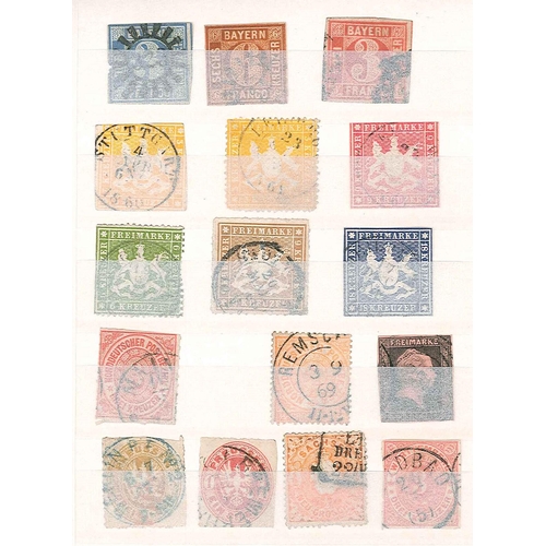 219 - German States; mainly used selection in miniature stockbook, the majority fine (a few with faults), ... 