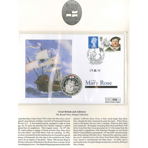 77 - Philatelic Numismatic Covers; 2004 four UK covers (ship subjects) each with a silver £5 coin of Chan... 