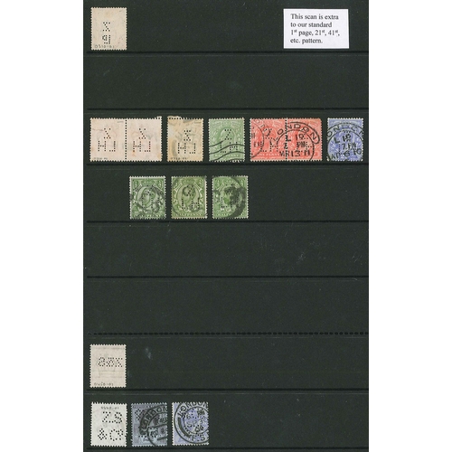 452 - UK Perfins; Letters X, Y, and Z, on loose pages. (c.230 items).