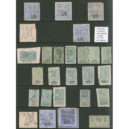 464 - UK Perfins; Revenues; colln. of fiscal stamps all with perfins, comprising Foreign Bill (265 items),... 