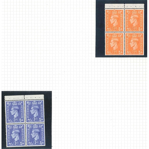 370 - UK; 1937-52 useful selection of booklet panes on pages, mainly u.m., and all complete but for five w... 