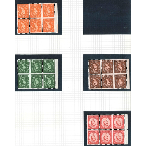 372 - UK; 1952-68 collection of Wilding booklet panes u.m. on pages. Includes Edward Crown pane (3x 1d, 3 ... 