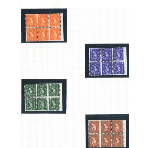 372 - UK; 1952-68 collection of Wilding booklet panes u.m. on pages. Includes Edward Crown pane (3x 1d, 3 ... 