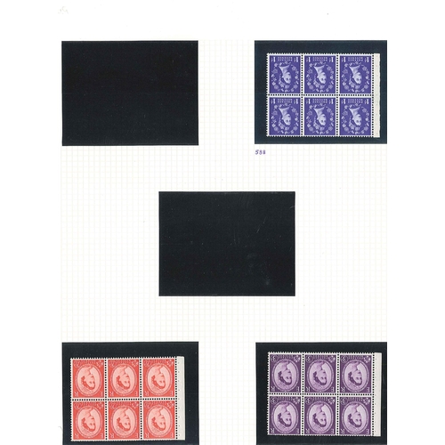 372 - UK; 1952-68 collection of Wilding booklet panes u.m. on pages. Includes Edward Crown pane (3x 1d, 3 ... 