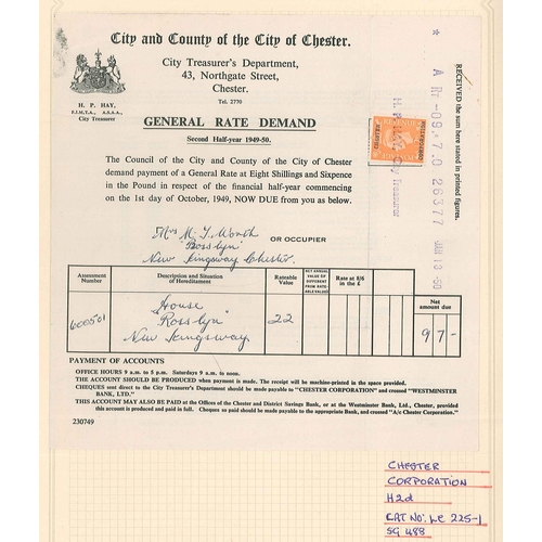 478 - UK Commercial Overprints; three folders of optd. stamps on piece - mainly complkete receipts etc, so... 