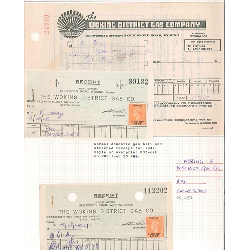 478 - UK Commercial Overprints; three folders of optd. stamps on piece - mainly complkete receipts etc, so... 