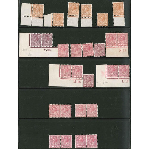 350 - UK; 1912-24 definitives with Simple Cypher watermark impressive lot on stockleaves of mainly m.m. (s... 