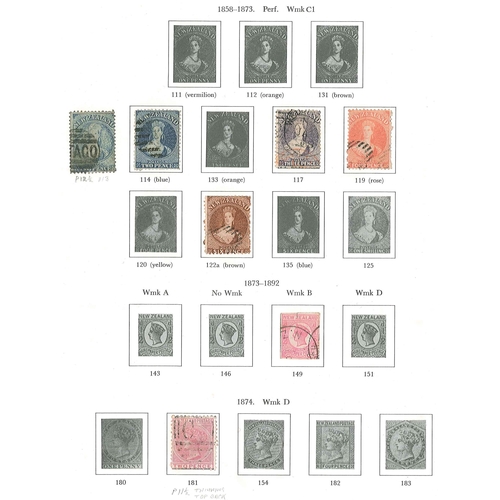 279 - New Zealand; 1862-1983 largely used collection in SG One-Country album, from a few Chalon Heads (8, ... 