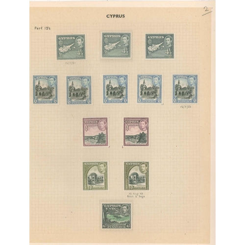 203 - Cyprus; 1938-51 KG6 defins mainly l.m.m./m.m. range (just a few used) on four pages with a full mint... 