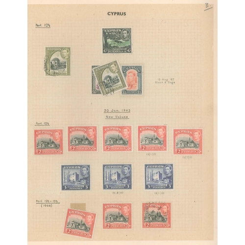 203 - Cyprus; 1938-51 KG6 defins mainly l.m.m./m.m. range (just a few used) on four pages with a full mint... 