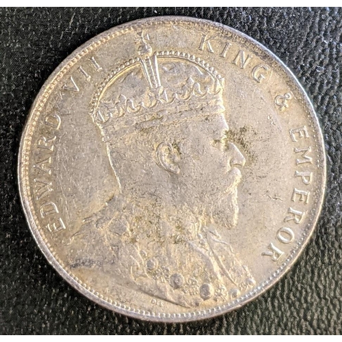 1052 - Coins; Straits Settlements; 1908 $1 VF+.
