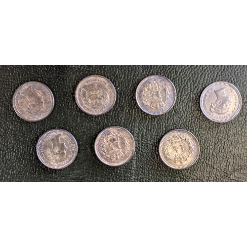 111 - Coins; UK; silver 1½d pieces of 1835, 1842 (3), and 1843 (3), all EF except the first (VF).... 