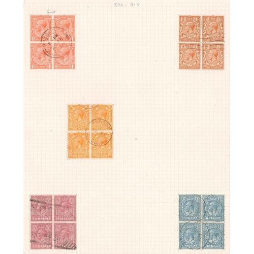 511 - UK Mixed Lots; varied mix in album including 1d red imperfs (130), u. KG5 with Seahorses, blocks, an... 