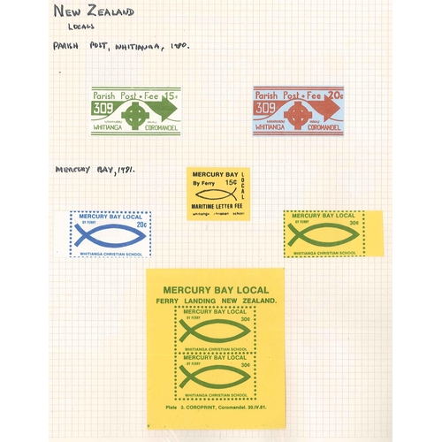 285 - New Zealand; Cinderella; wide mix in album of mainly publicity labels, some poster stamps, railway s... 