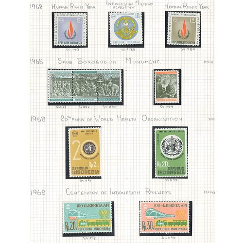 242 - Indonesia; 1948-1990 mint (mixed l.m.m./m.m./u.m.) collection in album, often in sets, and with many... 