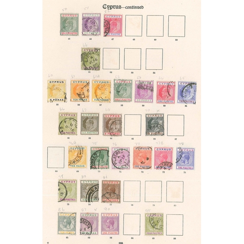 189 - Cyprus; 1880-1985 mainly used collection on pages with many better values e.g.1880 4d m.m. (small ma... 